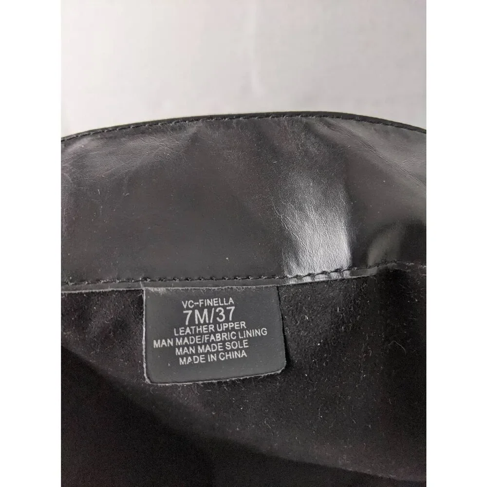Vince Camuto Finella Knee High Riding Boots Women's Size 7 M‎ Black Leather